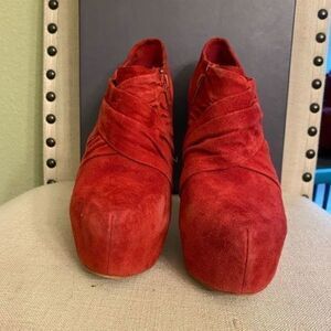 H By Halston Red Kid Suede